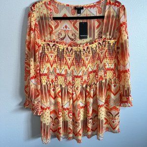 NWT Torrid Aztec Print Chiffon Flowy Top